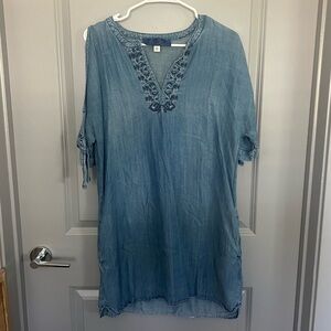 Blue Rain Women’s Denim Midi Sleeve Dress